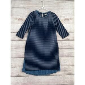 J. Jill Stripe Knit Shirt Dress‎ Women's Size Small Blue/Light Blue